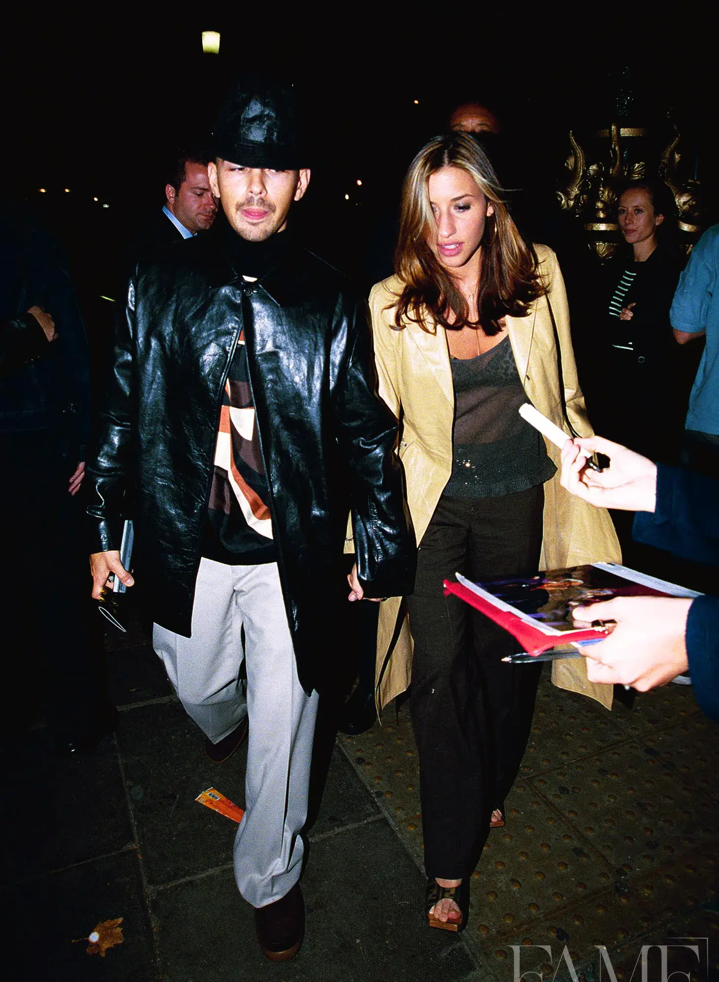 Melanie Blatt and Stuart Zender pictured outside The Rock for the Snatch premiere afterparty in London.