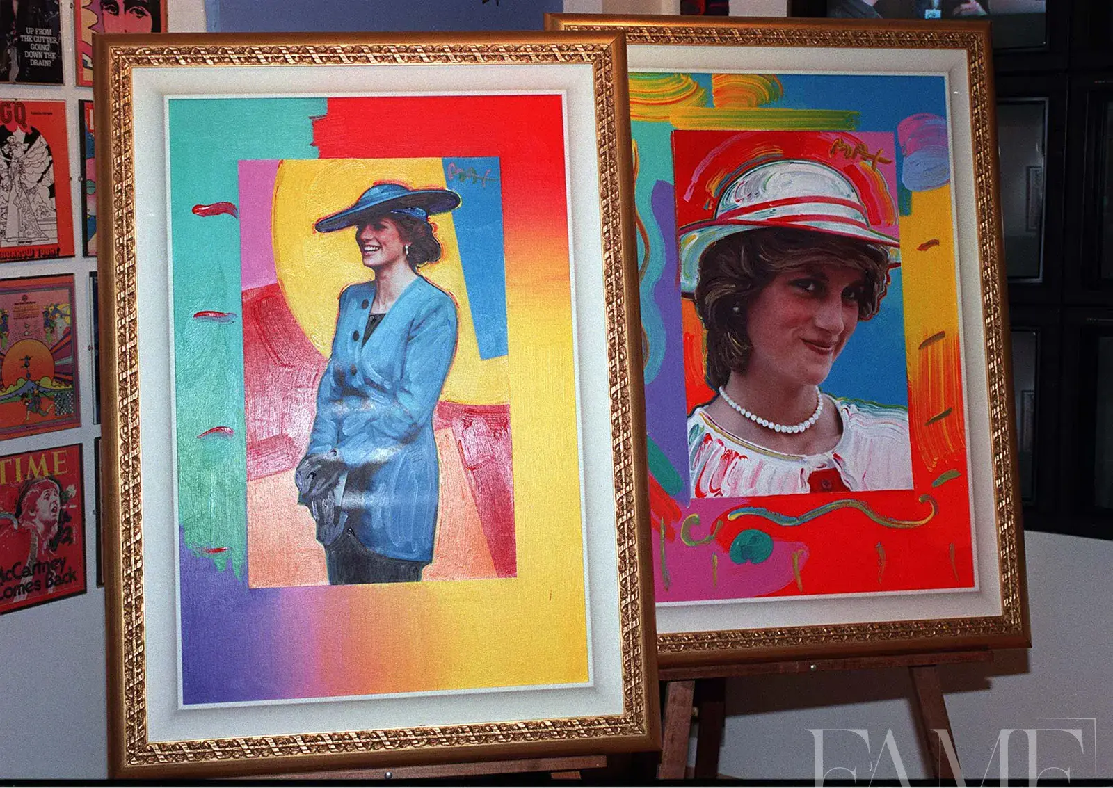 Peter Max painting a portrait of Princess Diana in New York, 4 of 4