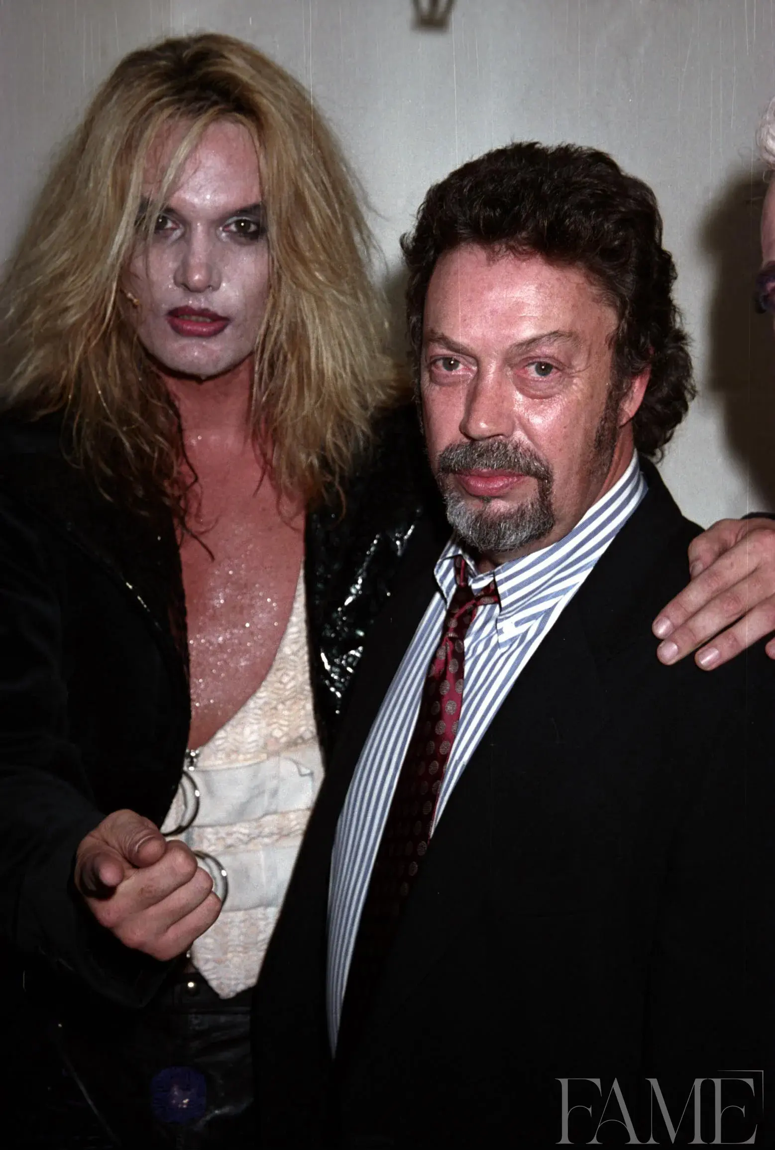 Actor Tim Curry and cast members of the "Rocky Horror Show" on a Halloween Eve in New York.
