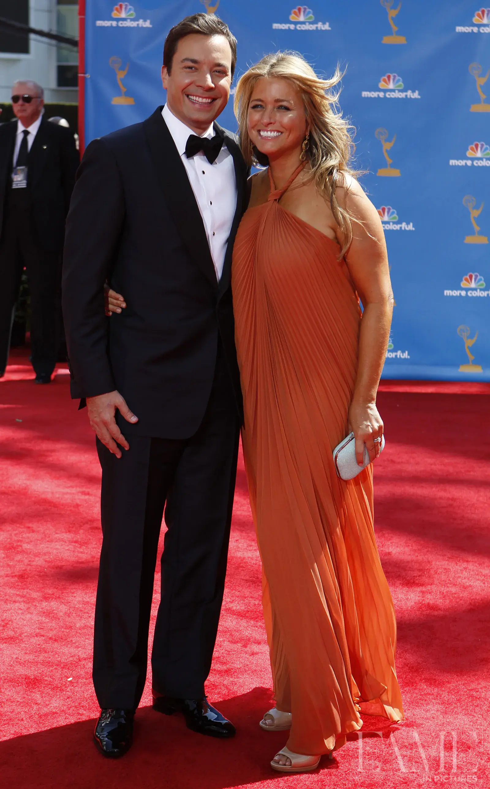 Jimmy Fallon and his wife Nancy Juvonen at the 62nd Primetime Emmy Awards in Los Angeles.