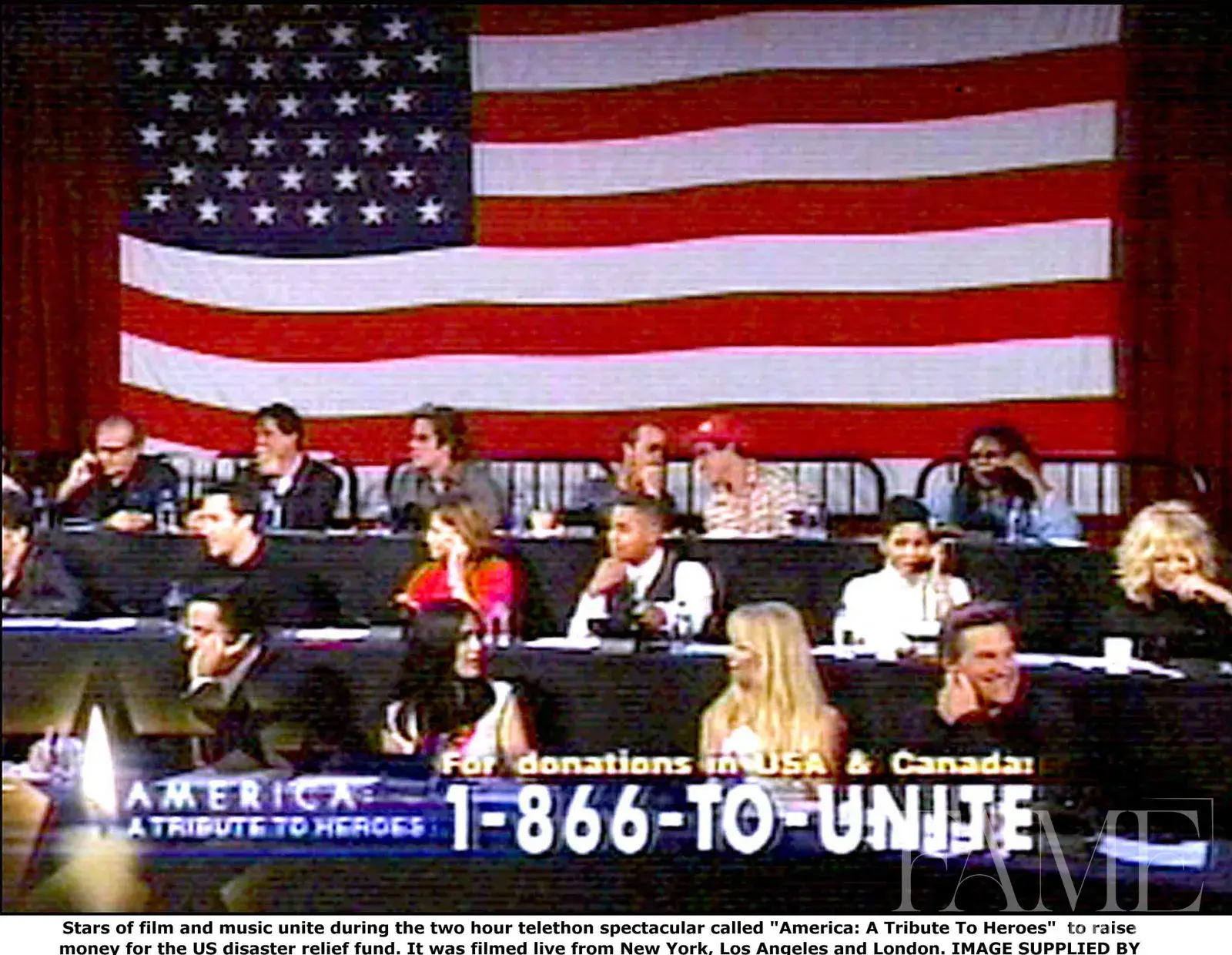 Celebrity phone bank during the America: A Tribute to Heroes telethon in 2001