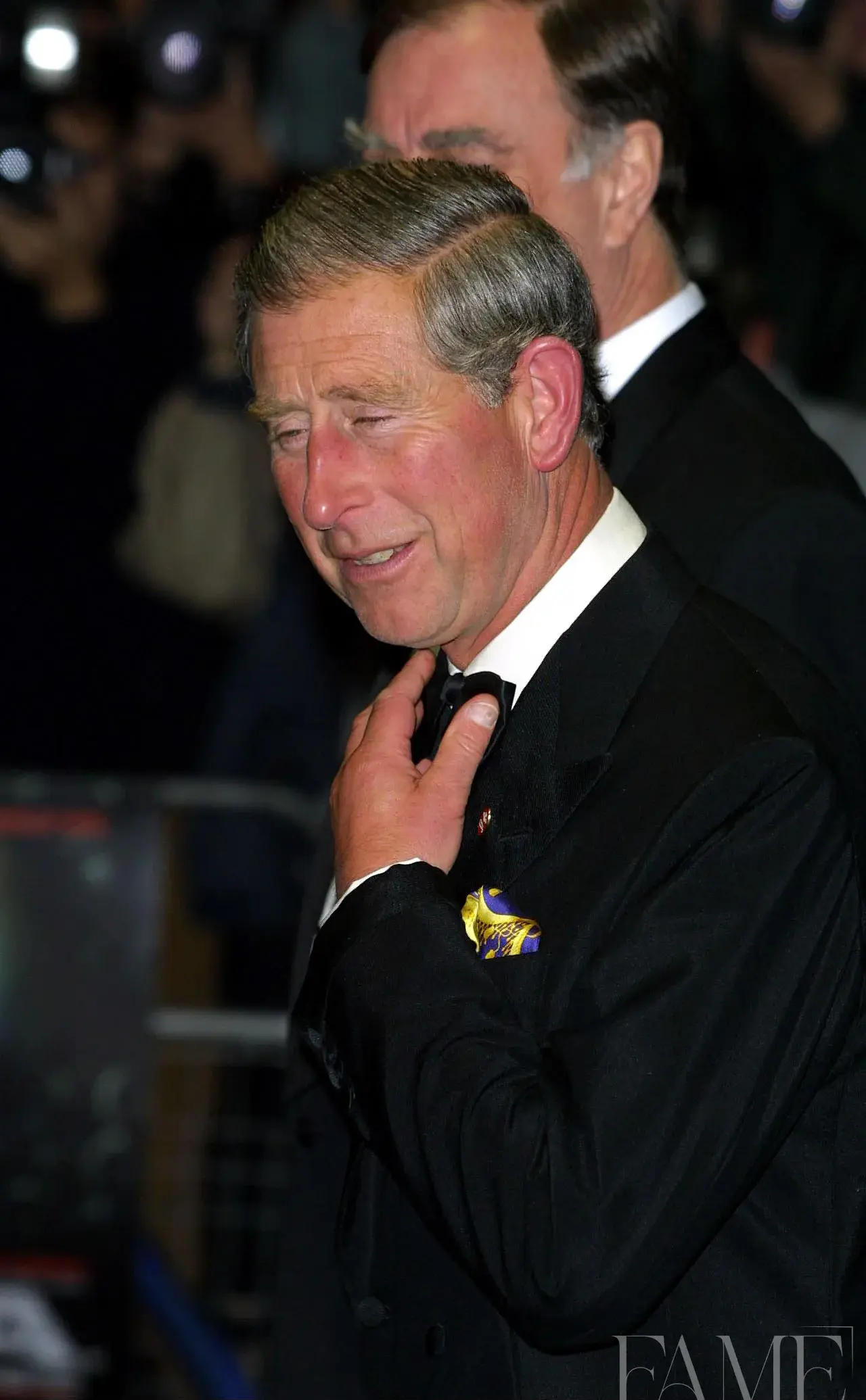 Prince Charles in black tie at the Enigma premiere in London in 2001