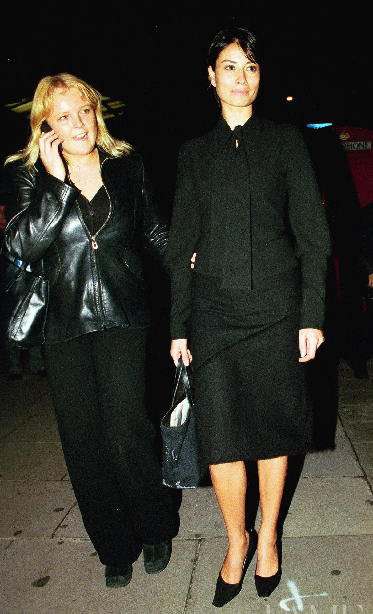 Melanie Sykes and a companion arriving at the ELLE Style Awards in London in 2000